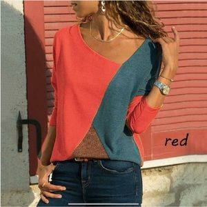 RED PATCHWORK TOP
